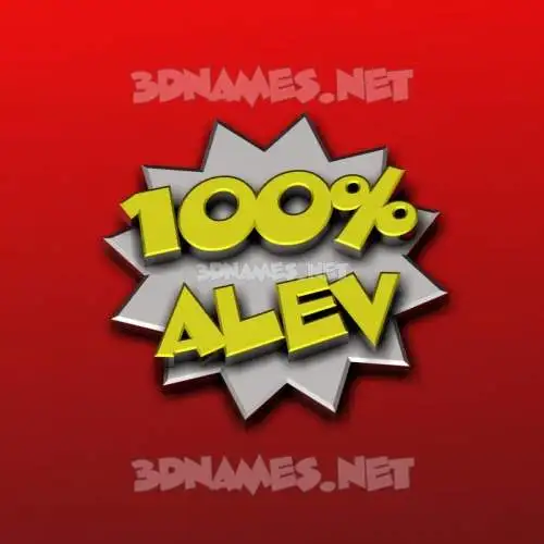 alev in 100 Percent style - 3D name wallpaper
