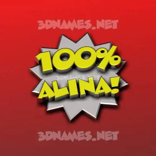 alina in 100 Percent style - 3D name wallpaper