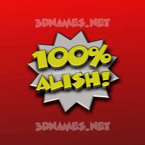 alish in 100 Percent style - 3D name wallpaper
