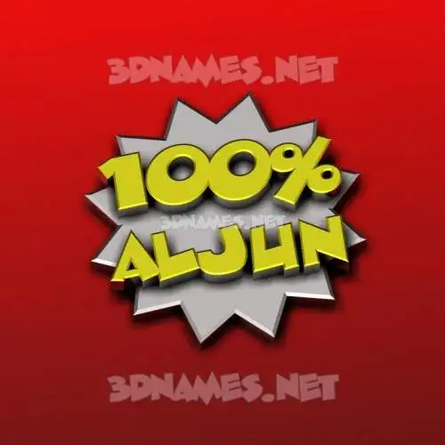 aljun in 100 Percent style - 3D name wallpaper