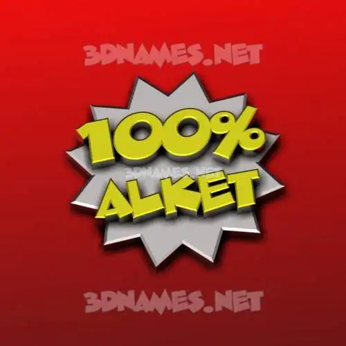 alket in 100 Percent style - 3D name wallpaper
