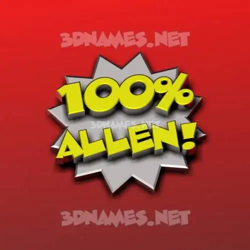 allen in 100 Percent style - 3D name wallpaper