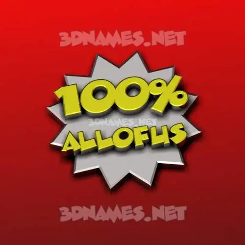 allofus in 100 Percent style - 3D name wallpaper