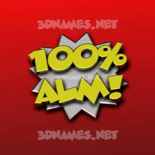 alm in 100 Percent style - 3D name wallpaper