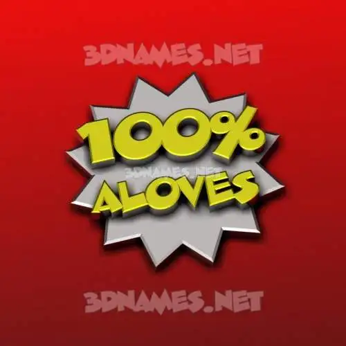 aloves in 100 Percent style - 3D name wallpaper