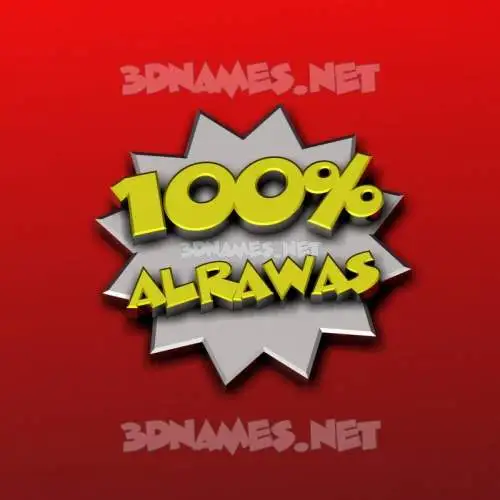 alrawas in 100 Percent style - 3D name wallpaper