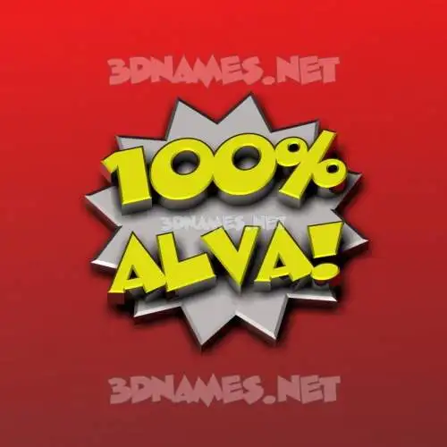 alva in 100 Percent style - 3D name wallpaper