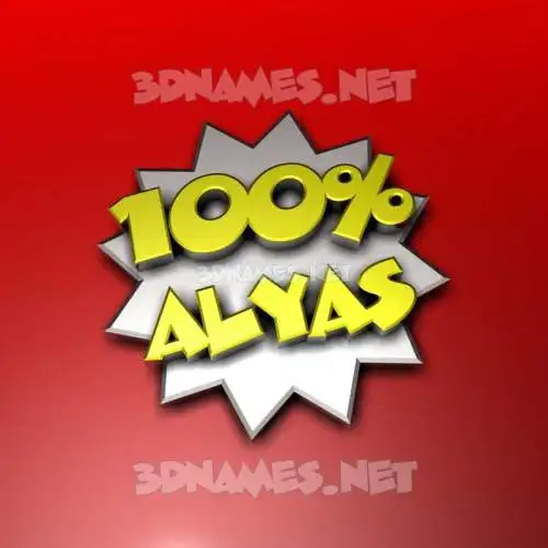 alyas in 100 Percent style - 3D name wallpaper