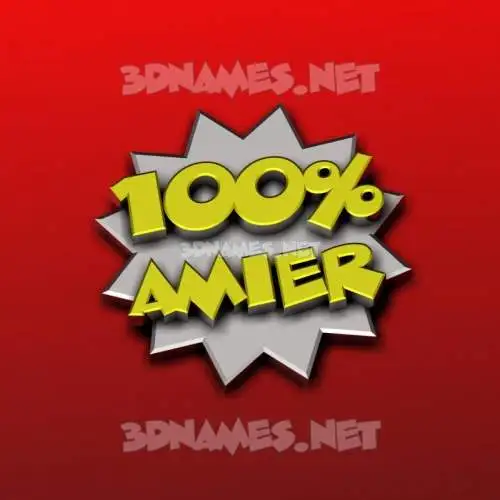 amier in 100 Percent style - 3D name wallpaper