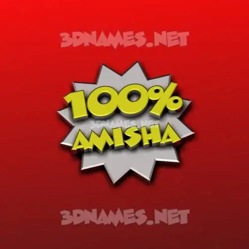 amisha in 100 Percent style - 3D name wallpaper