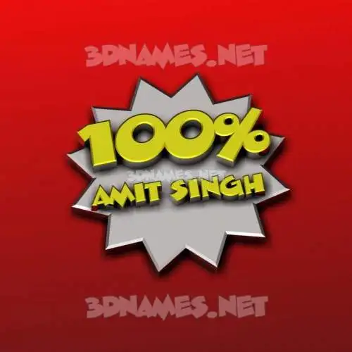 amit singh in 100 Percent style - 3D name wallpaper