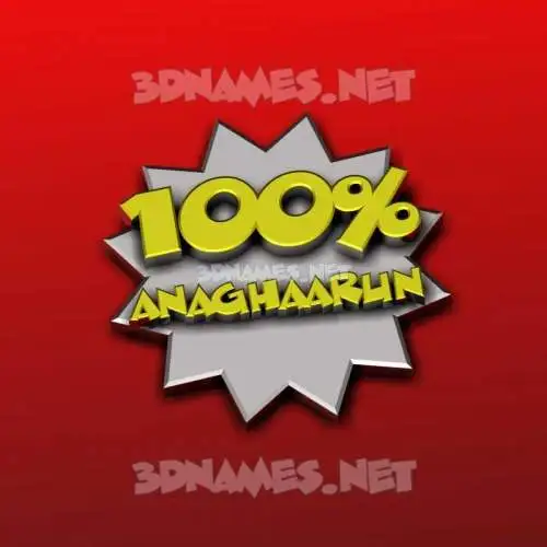 anaghaarun in 100 Percent style - 3D name wallpaper