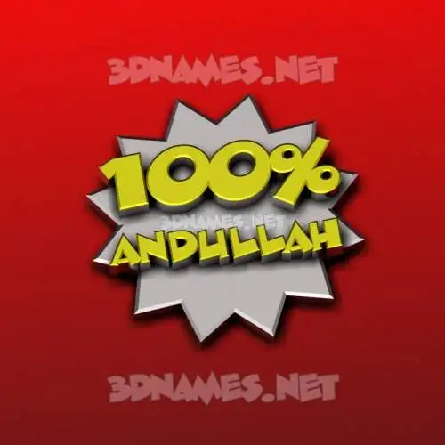 andullah in 100 Percent style - 3D name wallpaper