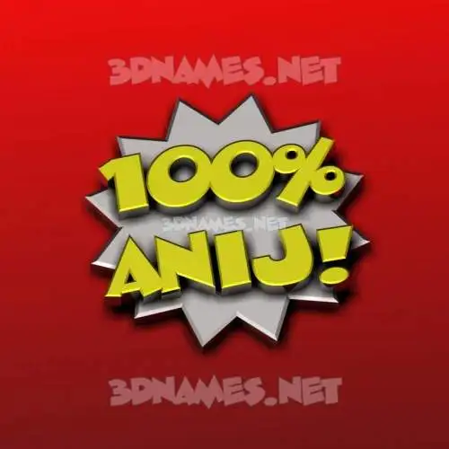 anij in 100 Percent style - 3D name wallpaper