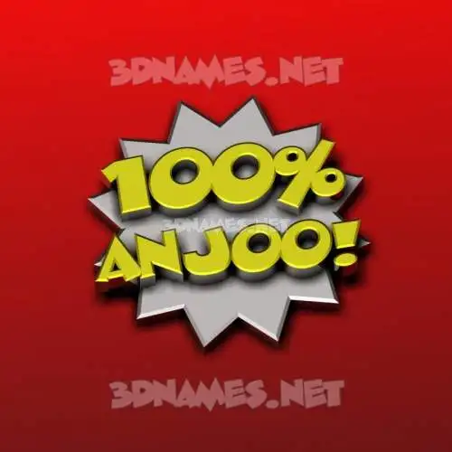 anjoo in 100 Percent style - 3D name wallpaper