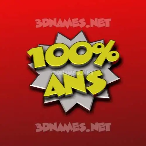 ans in 100 Percent style - 3D name wallpaper