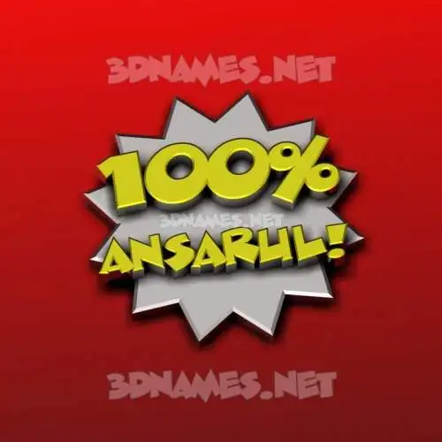 ansarul in 100 Percent style - 3D name wallpaper