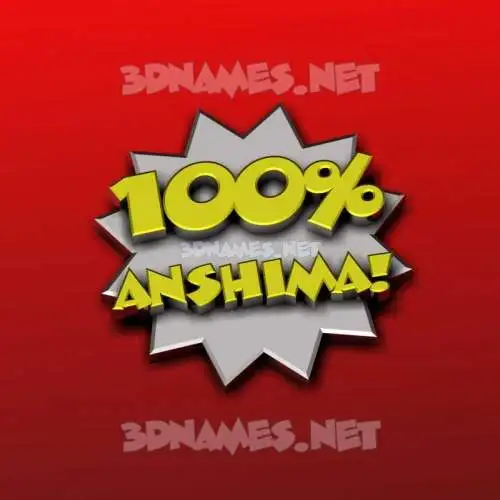 anshima in 100 Percent style - 3D name wallpaper