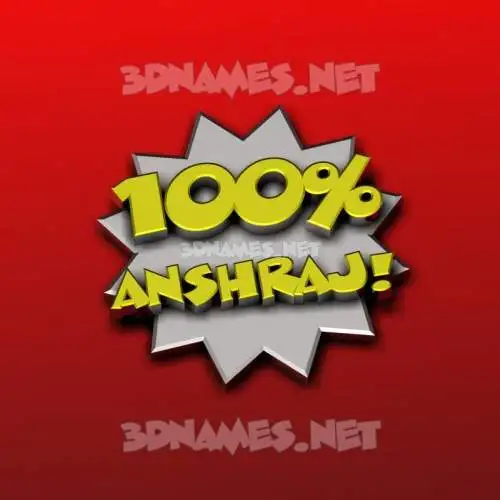 anshraj in 100 Percent style - 3D name wallpaper