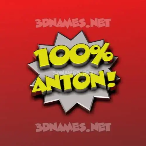 anton in 100 Percent style - 3D name wallpaper