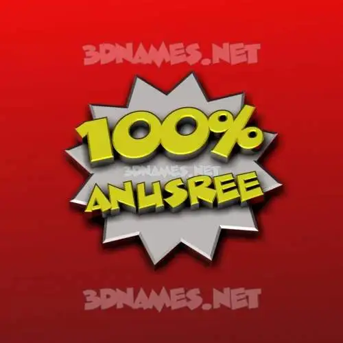 anusree in 100 Percent style - 3D name wallpaper