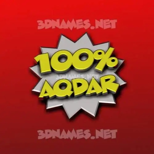 aqdar in 100 Percent style - 3D name wallpaper