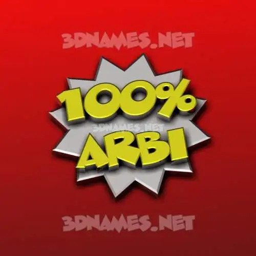 arbi in 100 Percent style - 3D name wallpaper