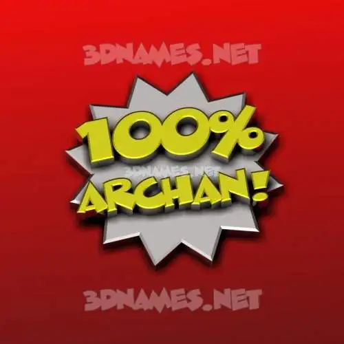 archan in 100 Percent style - 3D name wallpaper