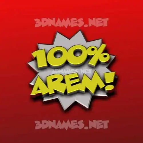 arem in 100 Percent style - 3D name wallpaper
