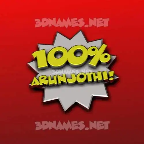 arunjothi in 100 Percent style - 3D name wallpaper