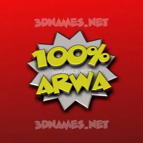 arwa in 100 Percent style - 3D name wallpaper