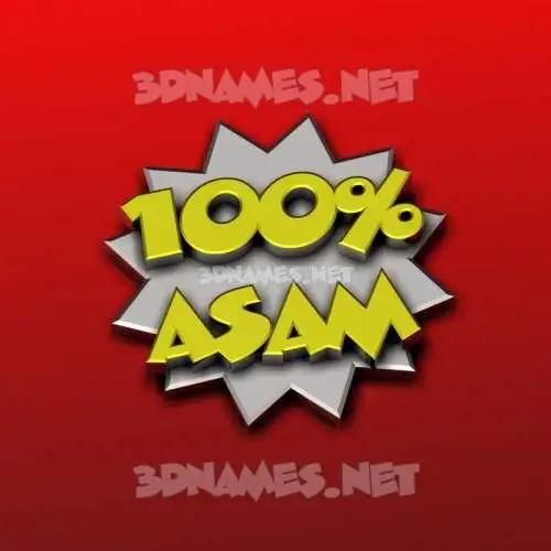 asam in 100 Percent style - 3D name wallpaper