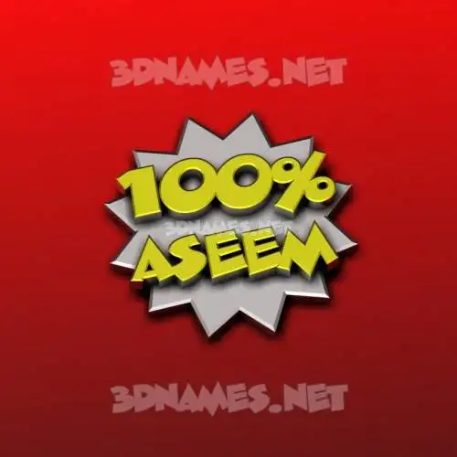 aseem in 100 Percent style - 3D name wallpaper