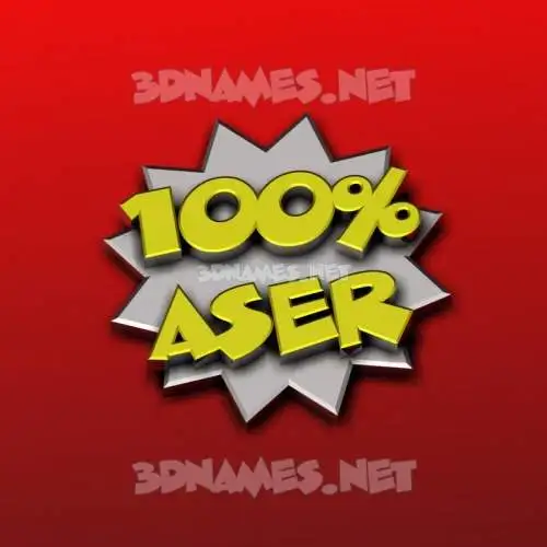 aser in 100 Percent style - 3D name wallpaper