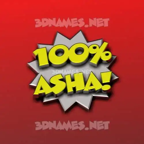 asha in 100 Percent style - 3D name wallpaper