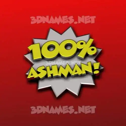 ashman in 100 Percent style - 3D name wallpaper