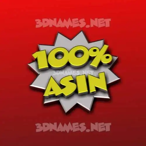 asin in 100 Percent style - 3D name wallpaper