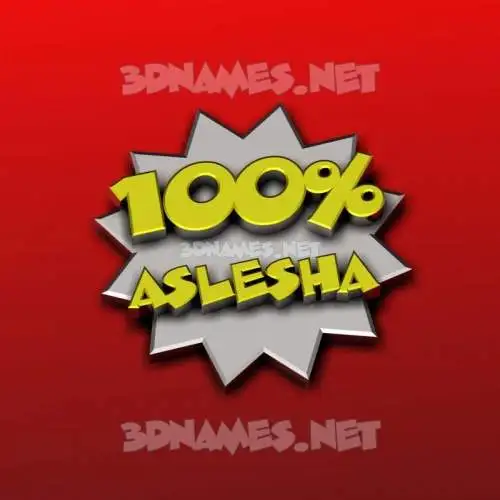 aslesha in 100 Percent style - 3D name wallpaper