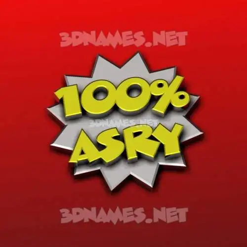 asry in 100 Percent style - 3D name wallpaper