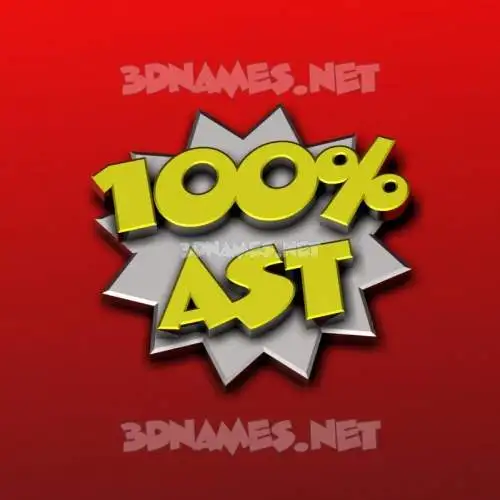 ast in 100 Percent style - 3D name wallpaper