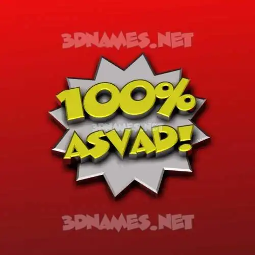 asvad in 100 Percent style - 3D name wallpaper