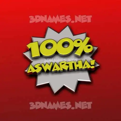 aswartha in 100 Percent style - 3D name wallpaper