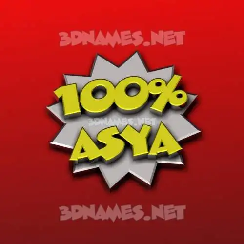 asya in 100 Percent style - 3D name wallpaper