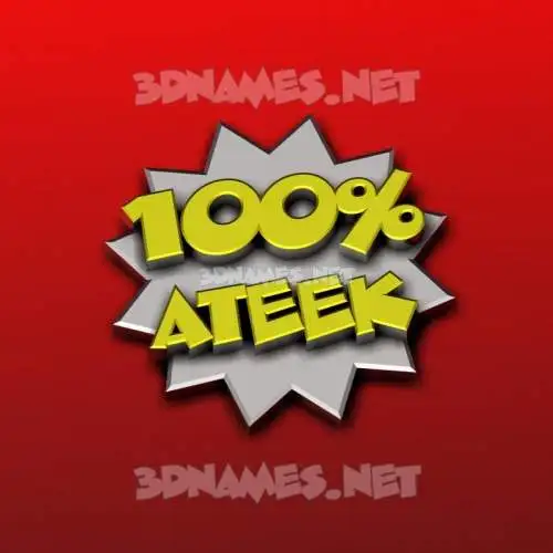 ateek in 100 Percent style - 3D name wallpaper