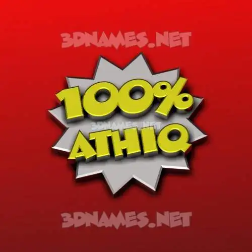athiq in 100 Percent style - 3D name wallpaper