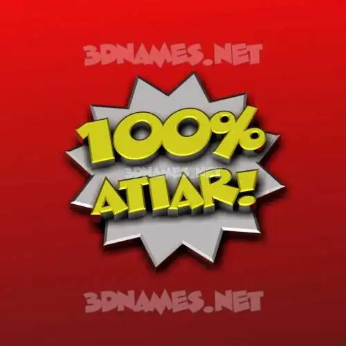atiar in 100 Percent style - 3D name wallpaper