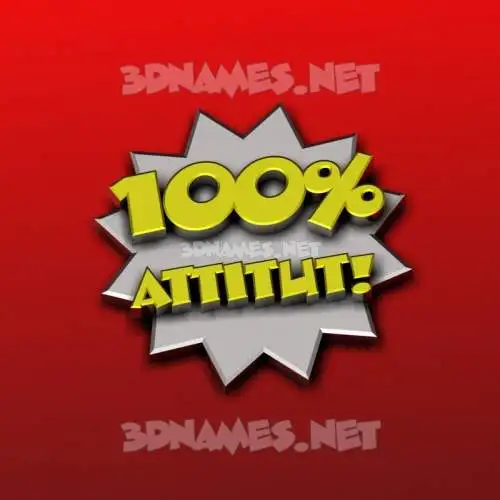 attitut in 100 Percent style - 3D name wallpaper