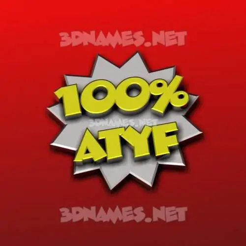 atyf in 100 Percent style - 3D name wallpaper