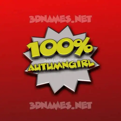 autumngirl in 100 Percent style - 3D name wallpaper