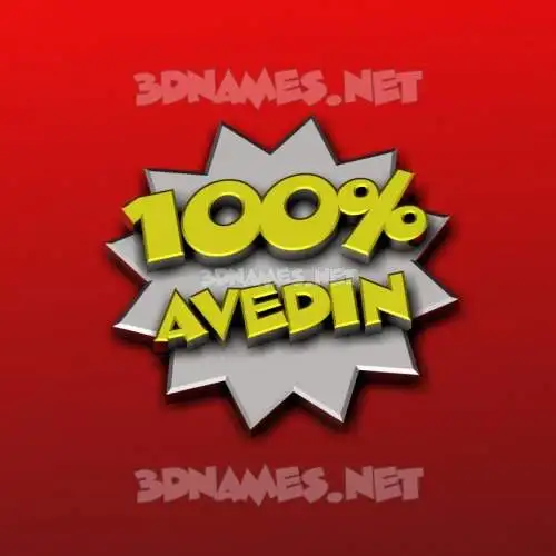avedin in 100 Percent style - 3D name wallpaper
